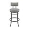 Armen Living Rees Swivel Counter or Bar Stool in Black Finish with Gray Faux Leather 840254333604 - alternate 2